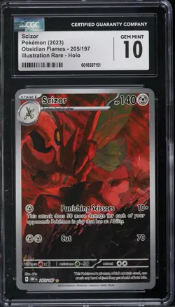 2023 Pokemon Scarlet & Violet Obsidian Flames AR Scizor #205 CGC 10 GEM MINT - Image 1