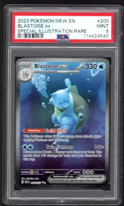 2023 POKEMON 151 ENGLISH 200/165 BLASTOISE EX SIR FULL ART HOLO PSA 9 MINT - Image 1