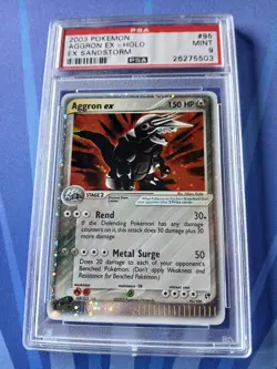 Aggron ex 95/100 EX Sandstorm PSA 9 Mint Pokemon Swirl - Image 1