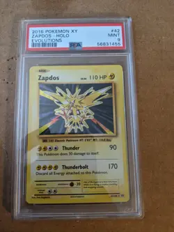 2016 Pokemon XY Zapdos-Holo Evolutions 9 Mint PSA - Image 1