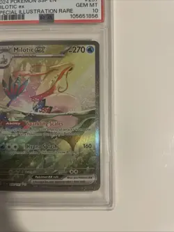2024 POKEMON SSP EN-SURGING SPARKS SPECIAL ILLUSTRATION RARE MILOTIC EX PSA 10 - Image 5