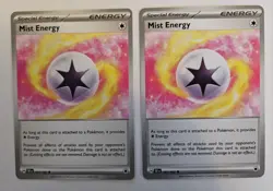 Mist Energy 161/162 x2 Uncommon English Pokemon Temporal Forces NM - Image 1