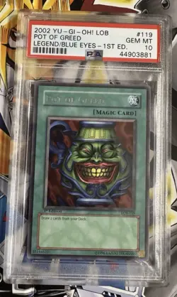 Yu-Gi-Oh! Pot of Greed LOB-119 1st Edition Psa 10 - Image 1
