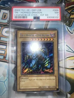 YuGiOh Tri-horned Dragon Lob-000 1st NM PSA 7 - Image 4
