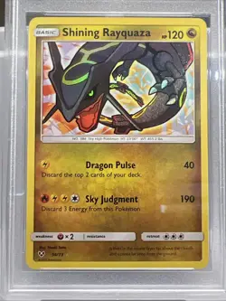 Shining Rayquaza 56/73 Sun&Moon Shining Legends Holo Pokemon Card. PSA MINT 9 - Image 1