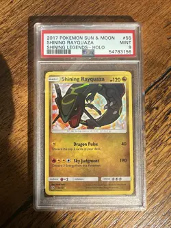 Shining Rayquaza 56/73 Sun&Moon Shining Legends Holo Pokemon Card. PSA MINT 9 - Image 2