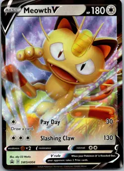 Meowth V Promo SWSH: Sword & Shield Promo Cards SWSH004 NM - Image 1