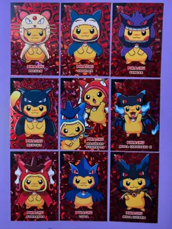 Pikachu Poncho - Team Rocket Card Database - Red Cracked Ice Holo - 9 Card Set - Image 2
