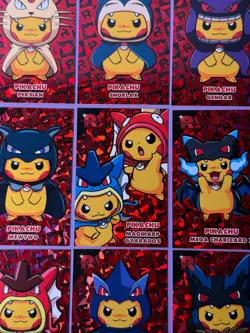 Pikachu Poncho - Team Rocket Card Database - Red Cracked Ice Holo - 9 Card Set - Image 3