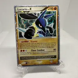 Vintage Y2K Lucario LV.X Black Star Promo Pokemon Card #DP12 2007 - Image 1