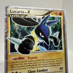 Vintage Y2K Lucario LV.X Black Star Promo Pokemon Card #DP12 2007 - Image 2
