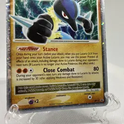 Vintage Y2K Lucario LV.X Black Star Promo Pokemon Card #DP12 2007 - Image 3