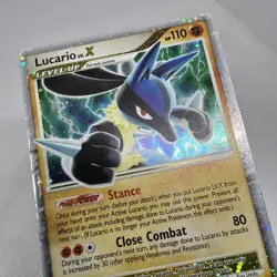 Vintage Y2K Lucario LV.X Black Star Promo Pokemon Card #DP12 2007 - Image 5