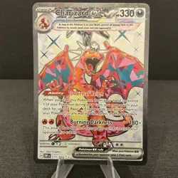 Charizard ex 215/197 Sv03: Obsidian Flames Full Art Ultra Rare Holo Pokemon Card - Image 1
