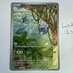 Pokemon TCG Meditite Stellar Crown 153/142 Illustration Rare Card NM Condition - Image 1