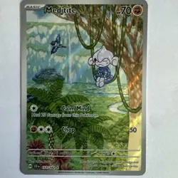 Pokemon TCG Meditite Stellar Crown 153/142 Illustration Rare Card NM Condition - Image 4