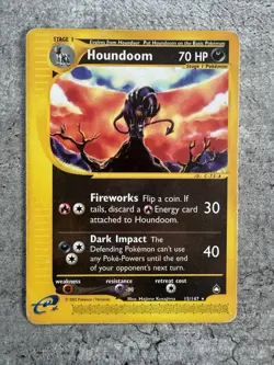 Vintage Pokemon Card TCG Aquapolis Houndoom Non-Holo 15/147 LP/MP - Image 1