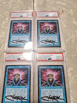 MTG Magic the Gathering Ice Age Brainstorm Signed Christopher Rush PSA 8,7,7,6 - Image 1