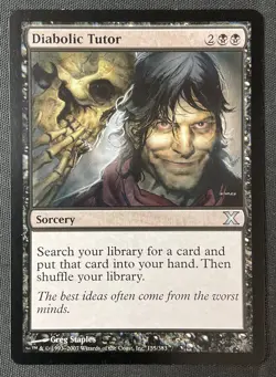 MTG 10th Edition #135 Diabolic Tutor Uncommon LP - Image 1