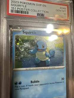 2023 POKEMON SVP EN BLACK STAR PROMO 151 POSTER SQUIRTLE PSA 10 DOUBLE SWIRL - Image 3