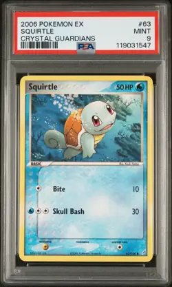 2006 Pokemon Vintage Ex Crystal Guardians 💧 Squirtle #63 PSA 9 💧 (NEW CERT) 💧 - Image 1