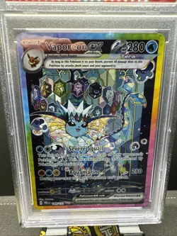 2025 Pokemon Prismatic Evolutions VAPOREON ex PSA 9 Special Illustration RARE - Image 2