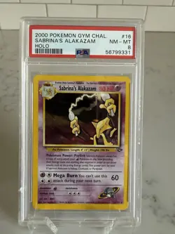 PSA 8 Sabrina’s Alakazam Holo #16 - 2000 Pokemon Gym Challenge - Image 1