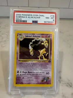 PSA 8 Sabrina’s Alakazam Holo #16 - 2000 Pokemon Gym Challenge - Image 3