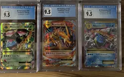Pokemon XY Evolutions Mega Venusaur Charizard Blastoise CGC 9.5 Blue Labe/CGC 10 - Image 1