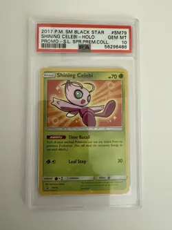 2017 Pokemon Black Star Shining Celebi SM79 Super Premium Collection PSA 10 - Image 1