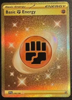 Basic Fighting Energy 258/198 SV01 Pokemon Scarlet & Violet Hyper Rare Gold Holo - Image 1