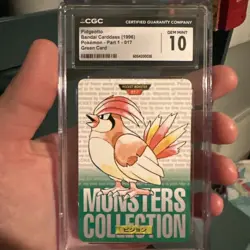 PIDGEOTTO 1996 CGC 10 POKEMON CARDDASS BANDAI GREEN CARD PART 1 - Image 1