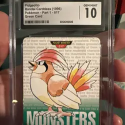 PIDGEOTTO 1996 CGC 10 POKEMON CARDDASS BANDAI GREEN CARD PART 1 - Image 3
