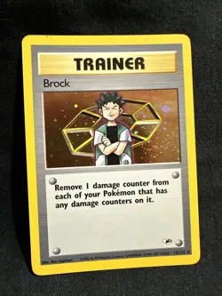 Pokemon TCG Card Brock Gym Heroes 2000 Unlimited Holo Rare, Card 15/132 - Image 1