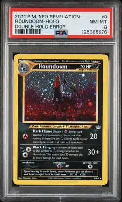 Pokemon TCG Houndoom Neo Revelation Double Holo Card PSA 8 Error NEW CERT - Image 1