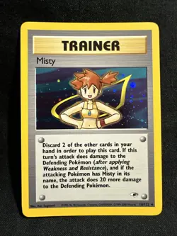 Pokemon TCG Misty Gym Heroes Holo Card 18/132 Unlimited Rare - Image 1