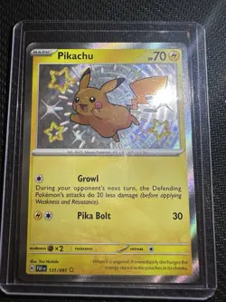 Pokemon Pikachu TCG Holo Shiny Rare Card Paldean Fates 131/091 - Image 1