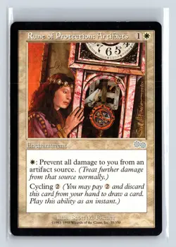 RUNE OF PROTECTION: ARTIFACTS - MTG Magic the Gathering Urza's Saga - Uncommon - Image 1