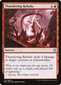 Thundering Rebuke 4x FOIL ZNR MTG Zendikar Rising Uncommon MINT red - Image 1