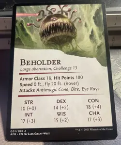 Gold Stamp Art Series BEHOLDER MTG Adventures in The Forgotten Realms 1/81 - Image 1