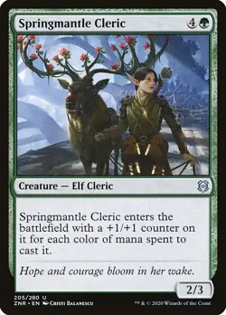 Springmantle Cleric 4x FOIL ZNR MTG Zendikar Rising Uncommon MINT green - Image 1