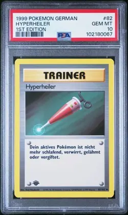 PSA 10 HYPERHEILER FULL HEAL 82 BASE SET GERMAN 1ST EDITION POKEMON GEM MINT - Image 1