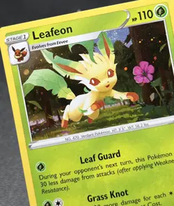 Leafeon SWSH191 NM Cosmos Holo Half Swirl Black Star Pokemon Promo! - Image 2