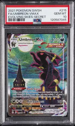 2021 POKEMON SWORD & SHIELD EVOLVING SKIES SECRET FULL ART/UMBREON VMAX PSA 10 - Image 1