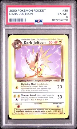 2000 POKEMON ROCKET #38 DARK JOLTEON PSA 6 - Image 1