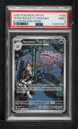 Team Rocket's Weezing Illustration Rare Pokemon Destined Rivals (DRI) PSA 9 MINT - Image 1
