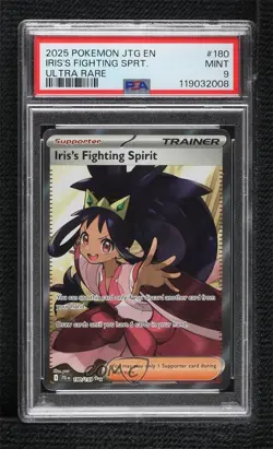Iris's Fighting Spirit Ultra Rare Pokemon Journey Together (JTG) PSA 9 MINT - Image 1