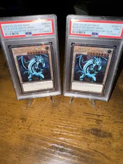 Yugioh Quarter Century Secret Rare Blue Eyes White Dragon 25th Stamp PSA Grade 9 - Image 1