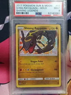 Pokemon TCG Shining Rayquaza Holo Rare Card Shining Legends 56/73 PSA 9 - Image 1