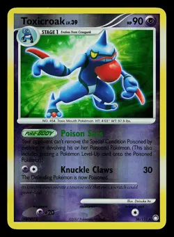 Pokemon Card - Toxicroak Mysterious Treasures 36/123 Reverse Holo Rare - Image 1